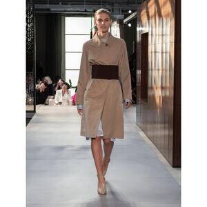 Burberry Runway Corset-Belt Gabardine Trench Coat New Size 6